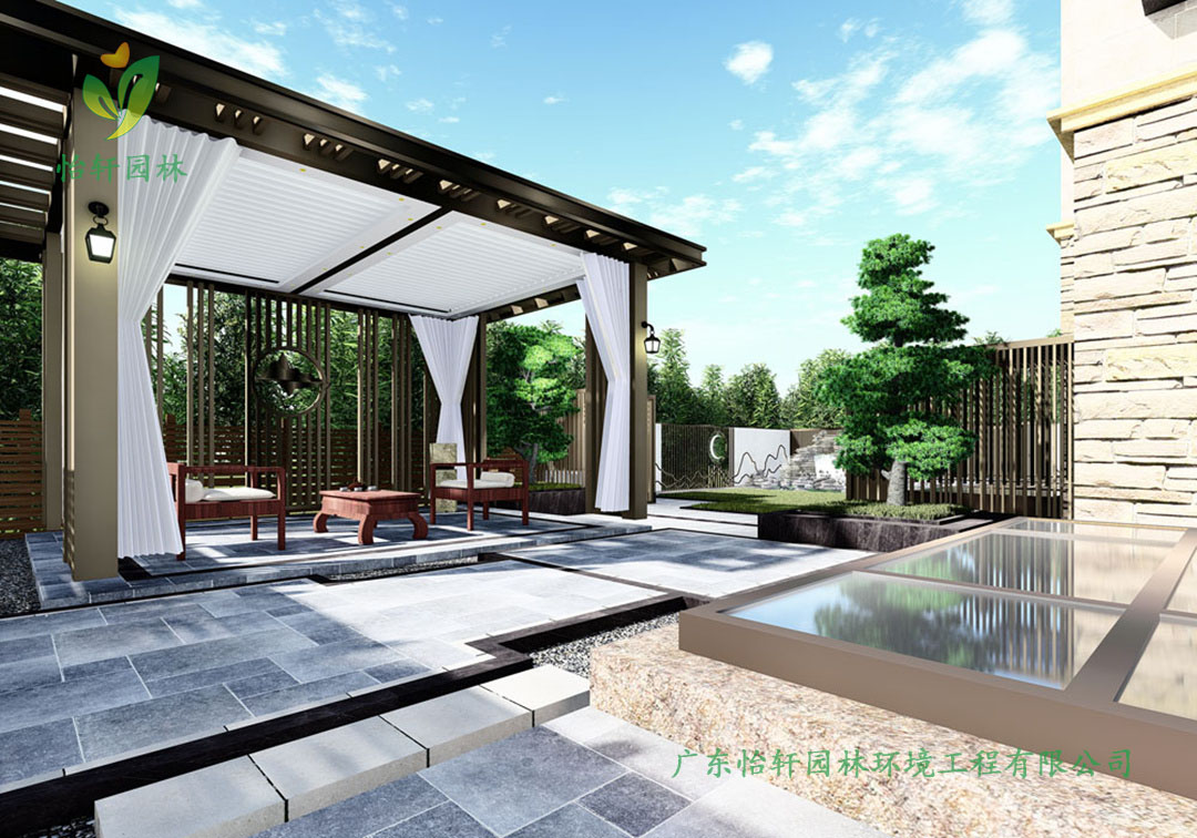 陽江沙扒灣碧桂園別墅庭院景觀設(shè)計(jì)效果圖